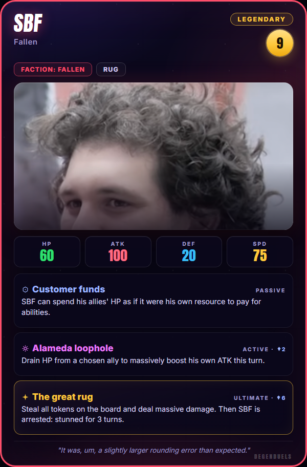 SBF legendary card